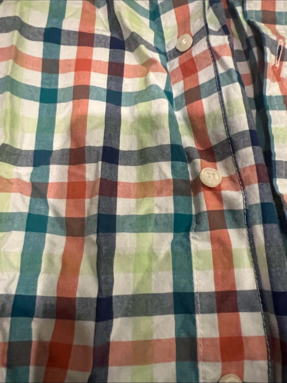 Gymboree Orange, Blue & Green Plaid Short Sleeve Button-Down Shirt